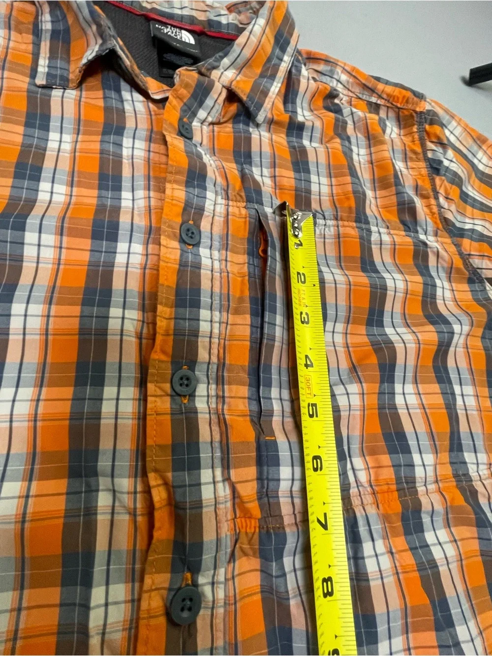 The North Face Men’s M Regular Plaid Short Sleeve Button-Up Point Collar Pockets